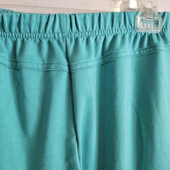 Links Womens 2pc Capri Set Green White Pull On Stretch Pockets Soft Knit Sz S - Picture 12 of 16